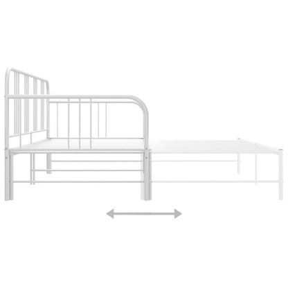 Bedbank – Slaapbank – Uitklapbed – Logeerbed – Sofa Bed – Inklapbaar Telescopisch Ontwerp – Stevig Wit Metalen Frame – 90x200 cm