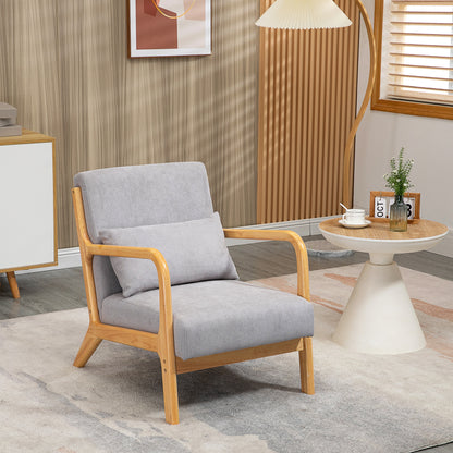 Fauteuil – Loungefauteuil – Relaxfauteuil – Leunstoel – Zithoekstoel – Luxe Grijs Fluweel – Houten Frame met S-Vering