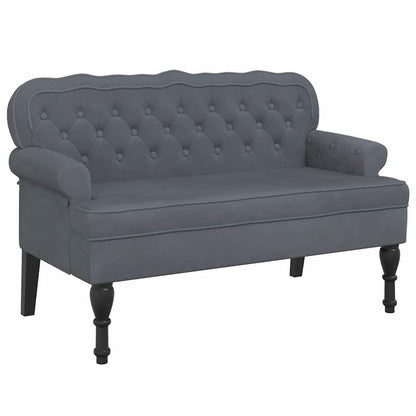Leisure Chair – Fauteuil – Zitstoel – Lounge Chair – Tuinstoel – Donkergrijs Velvet – Robuust Hardhout – Comfortabel Groot Formaat 119,5x64,5x75 cm