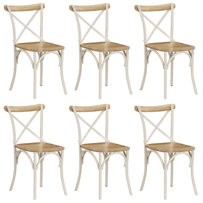 Eettafelstoel – Eetkamerstoel – Stoel – Kuipstoel – Meubel – Massief Mangohout – Zwart Stalen Frame – Handgemaakt – Duurzaam & Stevig