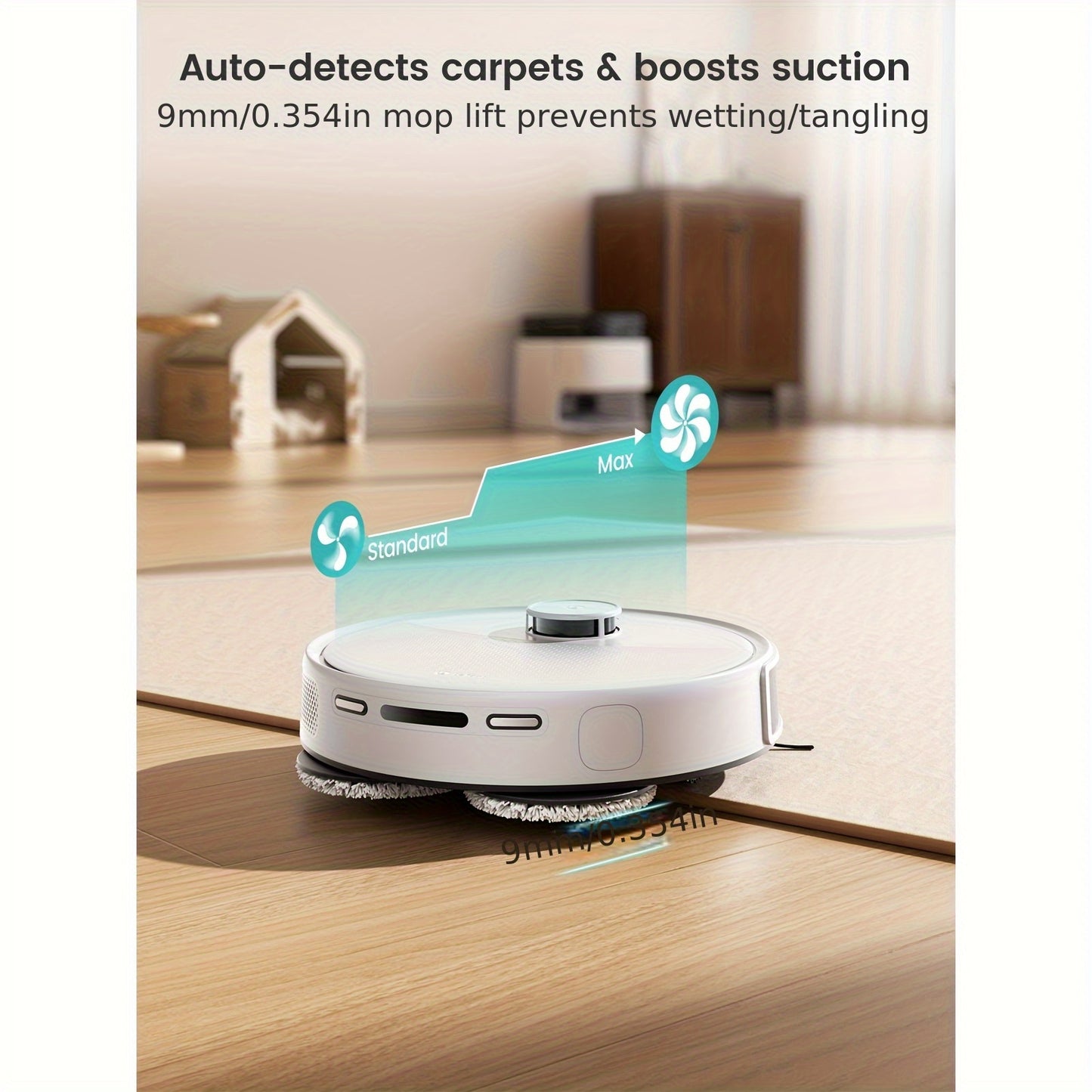 Robotstofzuiger – Robotstofzuiger Met Dweilfunctie – Robotstofzuiger Met Mop – Automatische Stofzuiger – Slimme Robotstofzuiger – 14.000 Pa Zuigkracht – Automatische Mop Reiniging En Drogen – Wit