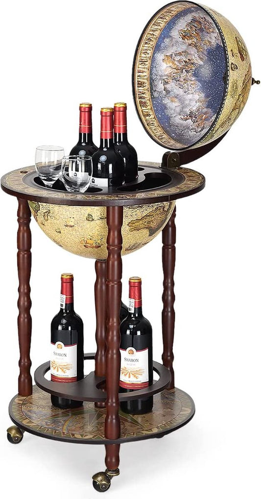 Karaf - Huisbar barwagen - Wereldbol bar uit de zestigde eeuw - Home Bar Cart
