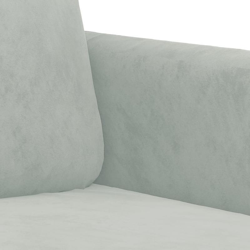 2-zits bank – tweezitsbank – loveseat – zitbank – sofa – lichtgrijs – velvet bekleding – 140 cm breed – stevig houten frame