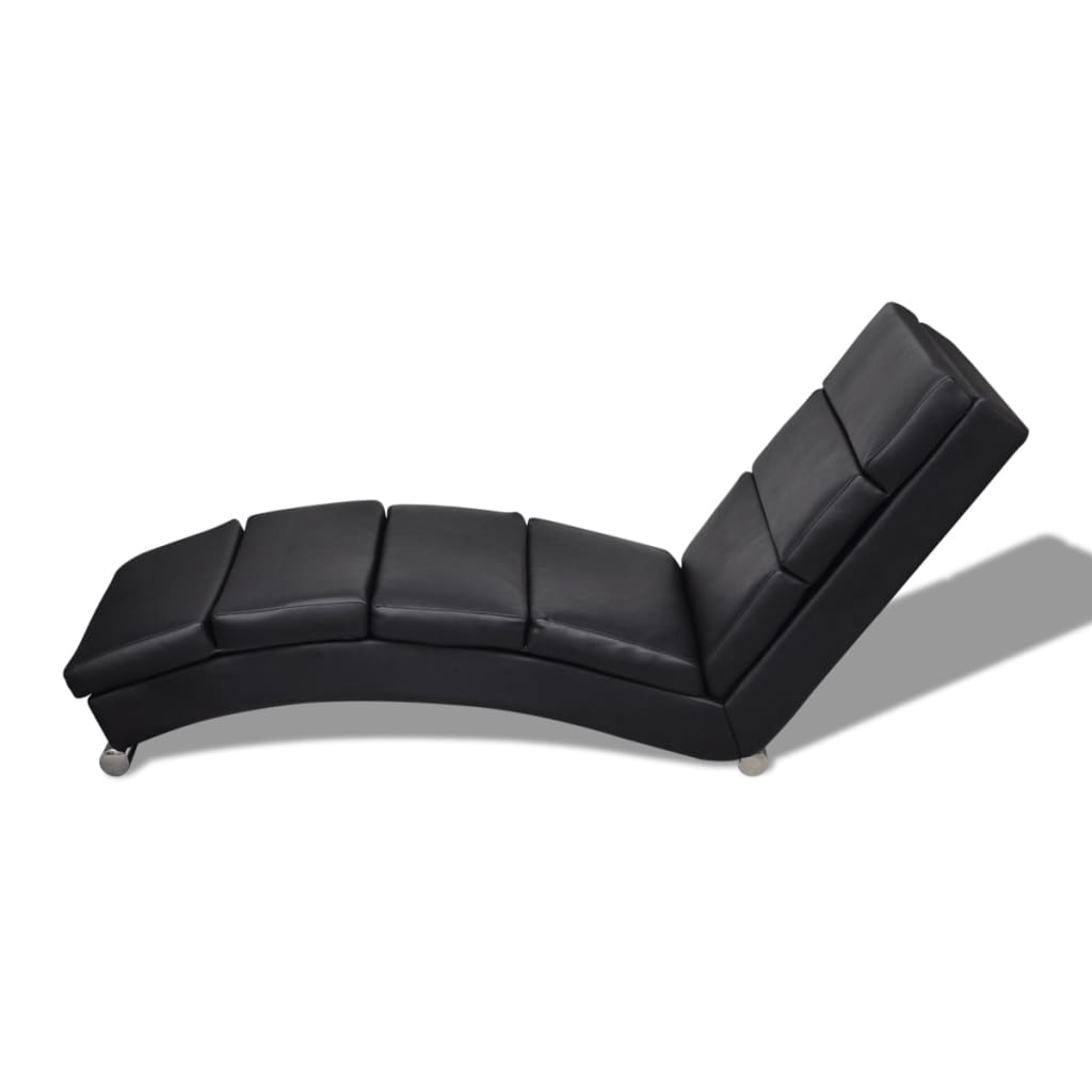 Ligstoel – Chaise Longue – Tuinstoel – Relaxstoel – Loungestoel – Ergonomisch Design – Kunstleren Bekleding Bruin