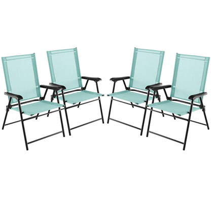 Tuinstoelen – Tuinmeubelen – Balkonstoelen – Inklapbare Stoelen – Terrasstoelen – Mintgroen – Weerbestendig Stof – Stevig Metalen Frame