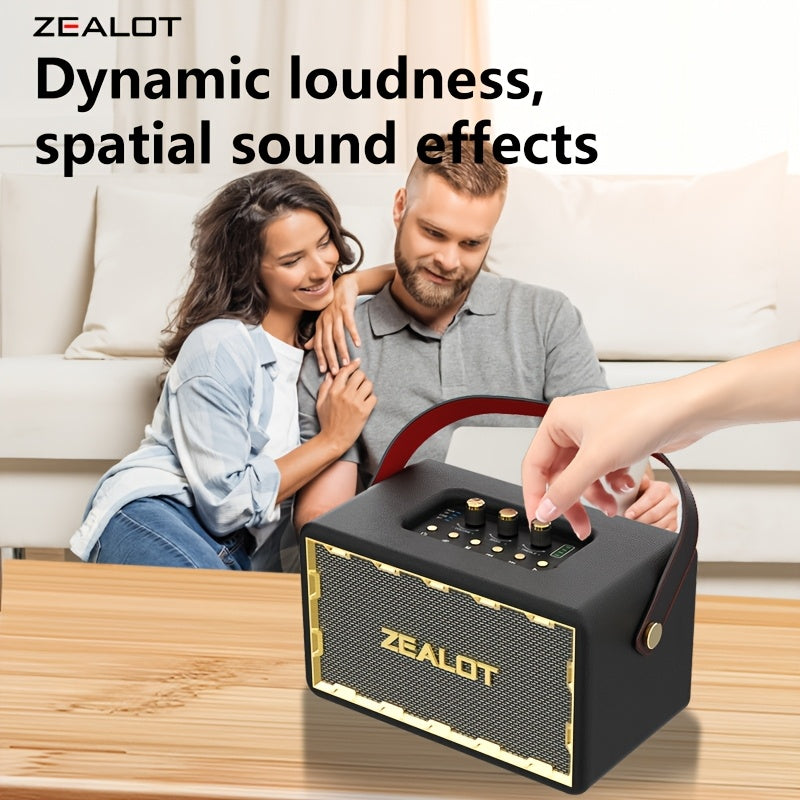 ZEALOT  50W Wireless Speaker System with Dual Pairing, 24000mAh Battery & 36H Playtime, /Type-C Charging, Wireless, Low Latency Gaming Sound, Compatible with TV/Phone/Tablet, Home Theater Stereo Sound System with Dynamic Loud