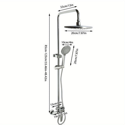 Doucheset – Douchegarnituur – Regendouche – Handdouche – Glijstang – Moderne Koperafwerking – 360° Draaibare Hoofddouche 20 cm