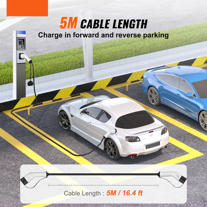 Type 2 Laadkabel – EV Laadsnoer – Elektrische Auto Kabel – Oplaadkabel – 5 Meter Kabel – 16A 3,6 kW – Duurzaam TPU Materiaal