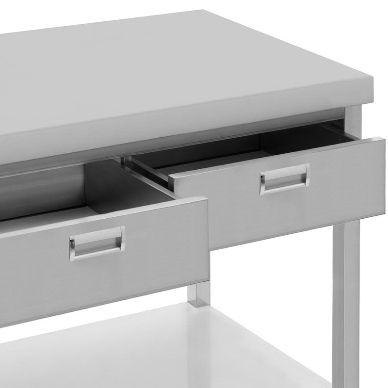 RVS Werktafel – Roestvrijstalen Tafel – Keukenwerkbank – Professionele Werkbank – Werkblad Met Lades – 150 x 60 cm – Draagkracht 295 kg