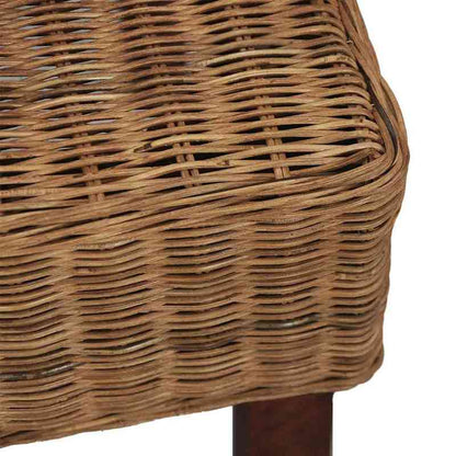 Eetkamerstoelen – Rattan Stoelen – Keukenstoelen – Set Van 2 Stoelen – Bruin – Natuurlijk Rattan – Gemakkelijk Schoon Te Maken – Stevige Rugleuning