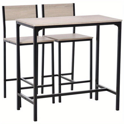 Barset – Bartafel En Krukken – Barmeubel – Bistroset – Pub Meubilair – Compact En Duurzaam – Hoogwaardige Hout-Metaal Mix