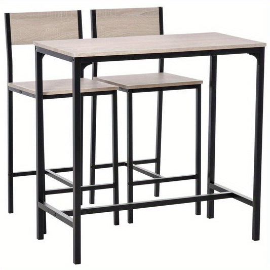 Barset – Bartafel En Krukken – Barmeubel – Bistroset – Pub Meubilair – Compact En Duurzaam – Hoogwaardige Hout-Metaal Mix