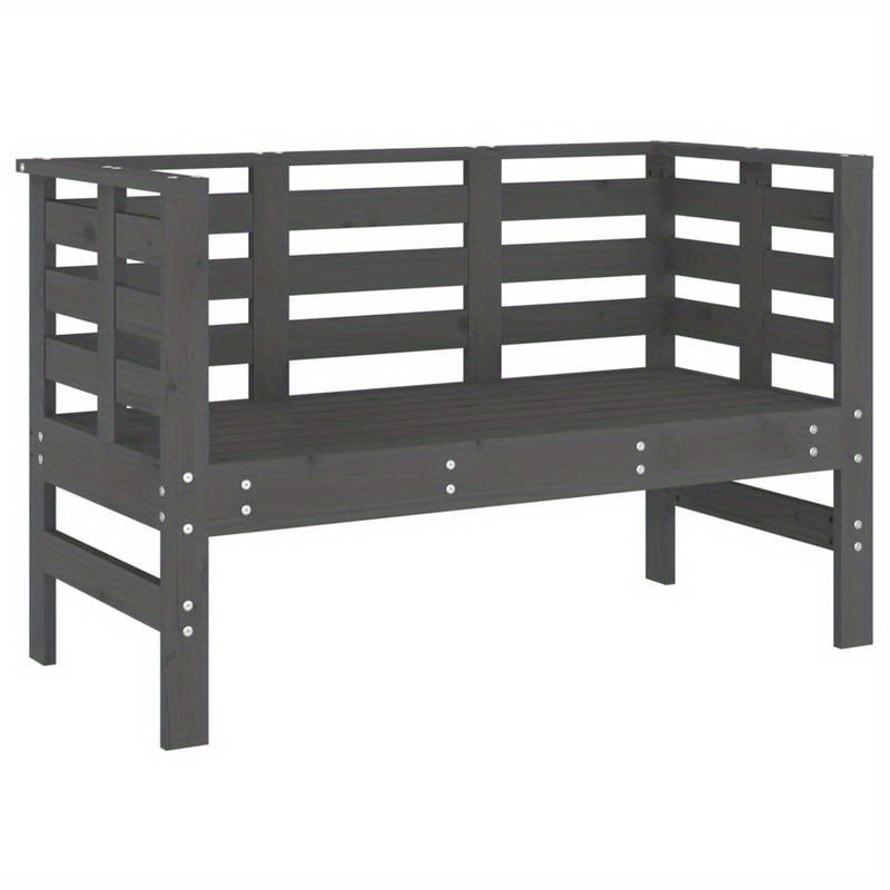 Garden Bench 111.5X53X71 Cm Made of Solid Gray Pine Wood