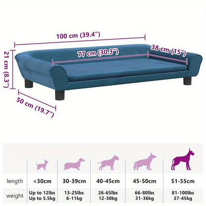 Blue Dog Bed 100x50x21cm Soft and Light Beige-Friendly Warm and Comfortable Delicate Texture Body-Fitting Versatile for Home Suitable for Small-Medium Dogs
