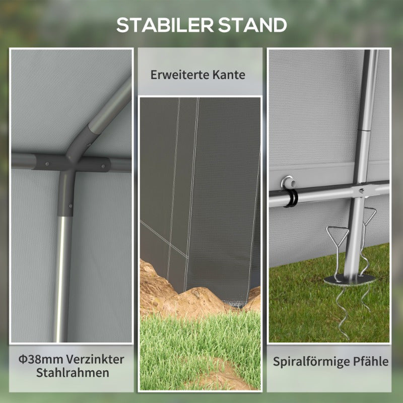 Garage Tent Opslag – Schuur Tent – Motorstalling – Tuinberging – Carport Tent – Waterdicht – UV Bescherming – 2.1x3.6x2.35m – Stevige Stalen Frame