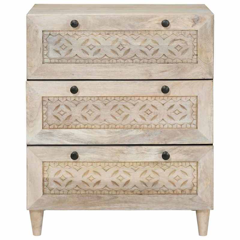 Dressoir – Buffetkast – Opbergkast – Ladekast – Kast – Massief Mangohout Wit – Compact 60x33x75 cm – Stevig & Eigentijds Europees Design