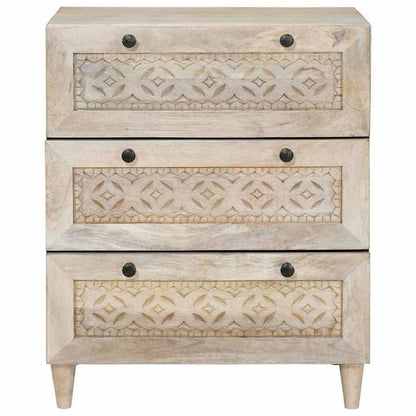 Dressoir – Buffetkast – Opbergkast – Ladekast – Kast – Massief Mangohout Wit – Compact 60x33x75 cm – Stevig & Eigentijds Europees Design