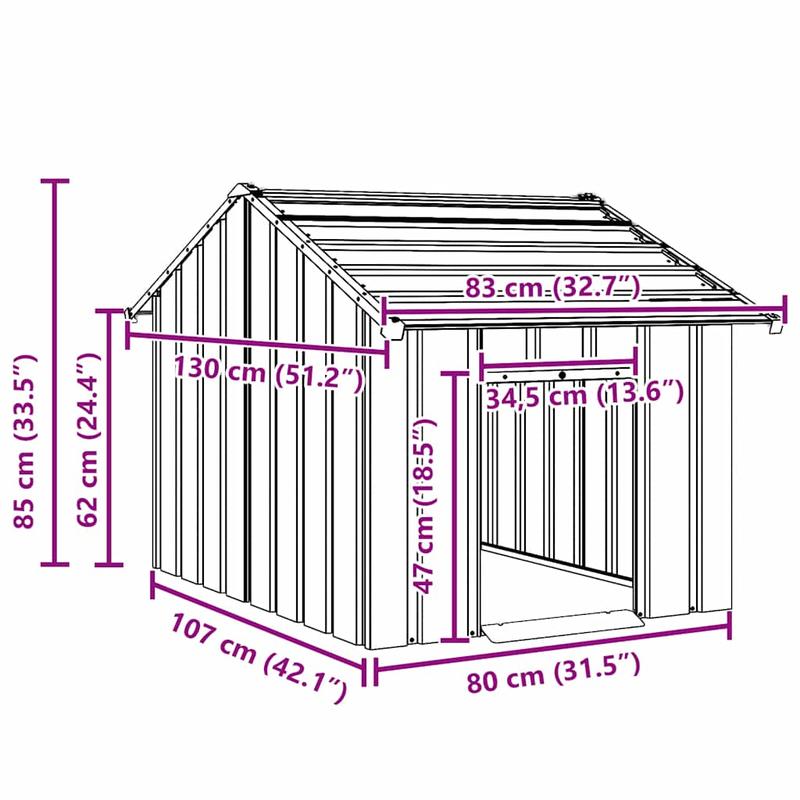 Hondenkooi – Hondenbench – Hondenhok – Hondenren – Buitenkooi – Gegalvaniseerd Staal – Groot 83x130x85 cm – Roestbestendig & Ventilerend - Zwart