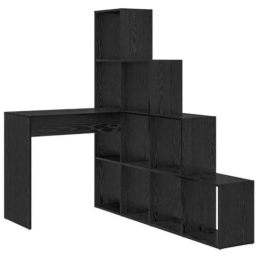 Hoekbureau Zwart Eiken – Hoekbureau – Werkplek Bureau – Kantoorbureau – Bureau – Duurzaam Zwart Eikenhout – Ruimtebesparend Ontwerp 101,5x149,5 cm