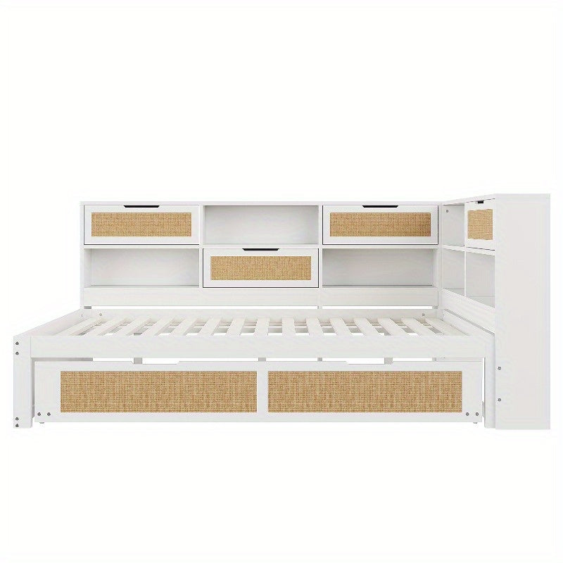 Uitklapbare Sofa Bed – Slaapbank – Bedbank – Logeerbed – Vouwbed – Wit – 140x200 cm – Opbergruimte en USB-oplaadpoort