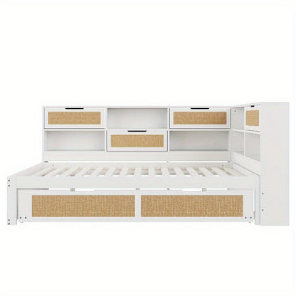 Uitklapbare Sofa Bed – Slaapbank – Bedbank – Logeerbed – Vouwbed – Wit – 140x200 cm – Opbergruimte en USB-oplaadpoort