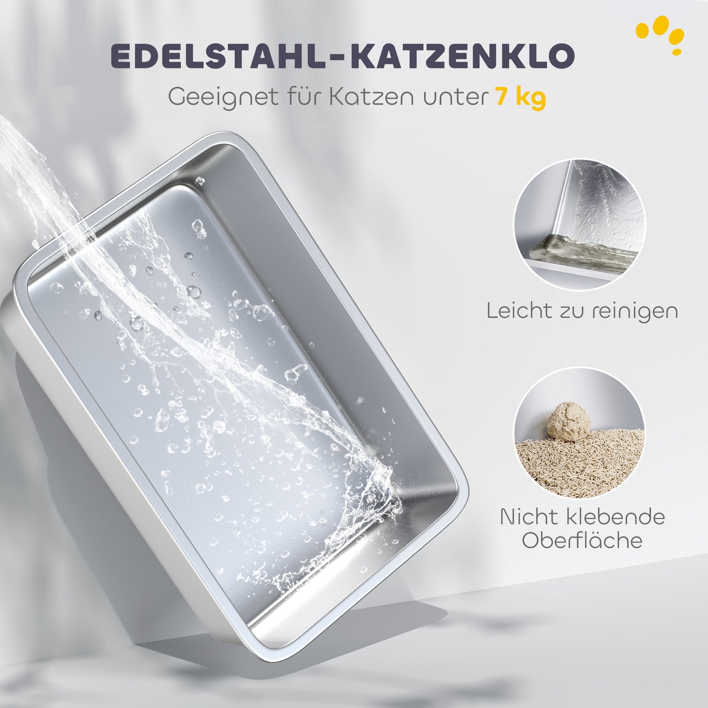 Kattenbak – Kattenbak Met Deksel – Katten Toilet – Kattenbak Met Schep – Gesloten Kattenbak – Roestvrijstalen Bak – Geurneutralisator – Voor Katten Tot 7 Kg