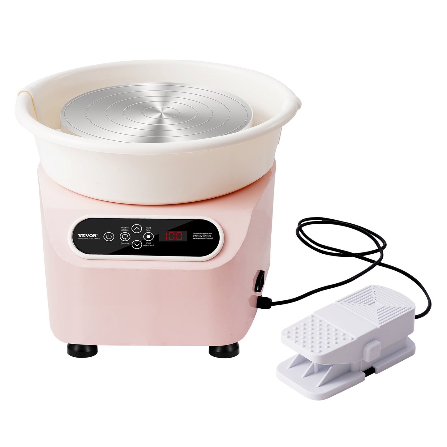 Draaischijf Keramiek – Pottenbakkersschijf – Boetseerschijf – Pottenbakken – Draaitafel – 28 cm Werkblad – 450W Direct-Drive Motor