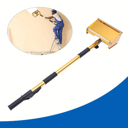 Afwerkingsbox Gipsplaten – Plamuurbox – Verdeelspaan – Pleistergereedschap – Stucwerk Tool – Verstelbare Handgreep 90-150 cm – Aluminium – Grote Capaciteit & Draaibare Kop