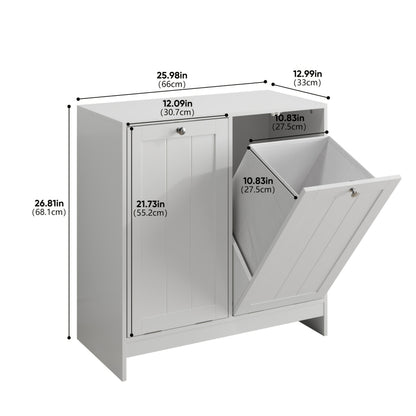 White Metal Storage Cabinet with Tilting Mechanism & Detachable Laundry Basket - Freestanding Entryway Shelf Unit Suitable for, Bedroom, Apartment - Easy Assembly, Space-Saving Modern Furniture (3.2 Cu Ft Closed Storage)