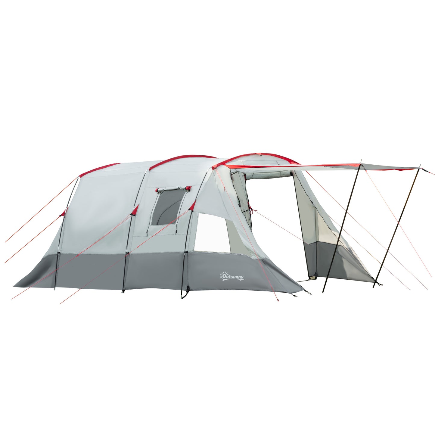 Campingtent – Kampeertent – Familietent – Tunneltent – Pop-up Tent – Ruim Voor 6-8 Personen – Lichtgewicht Polyester Met Glasvezel Stokken