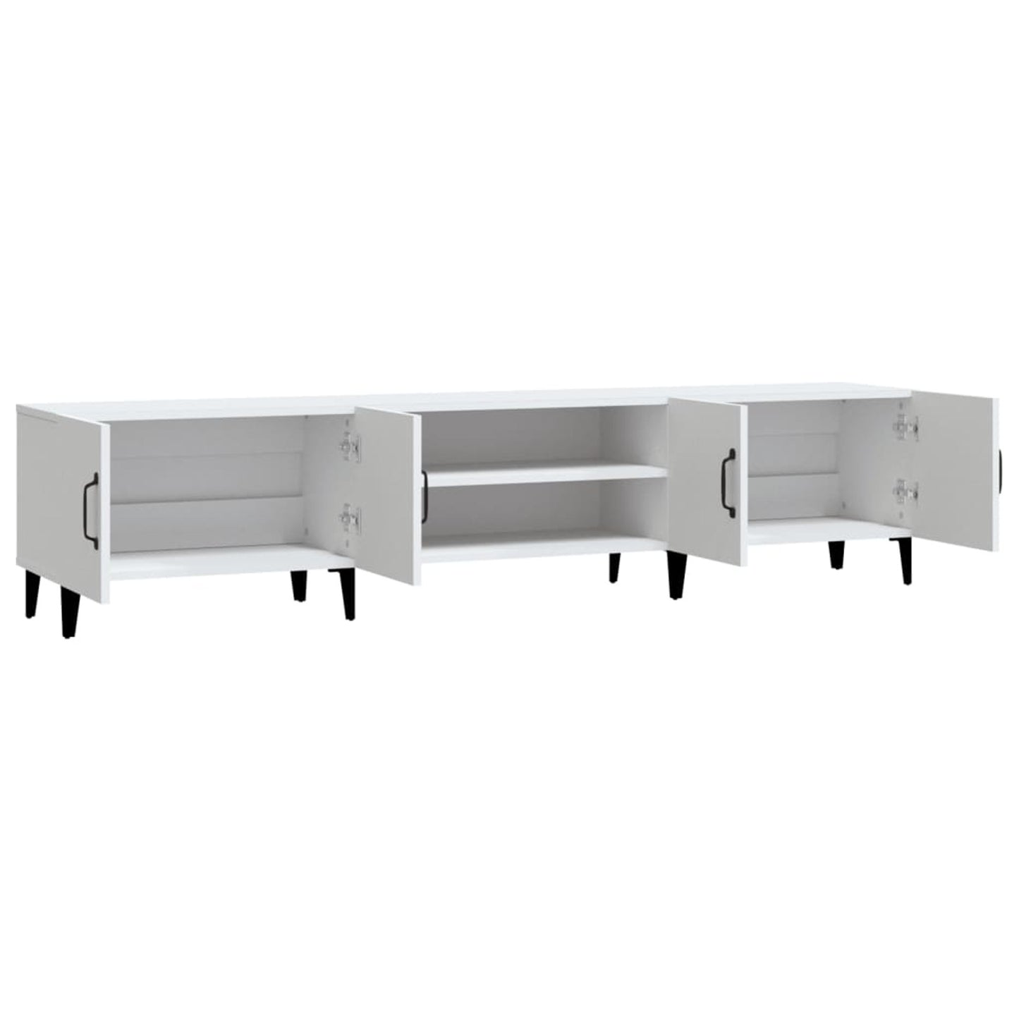 TV Cabinet White 180x31.5x40 cm Engineered Wood TV Stand Entertainment Center with Storage, Media Television Table for Living Room Bedroom