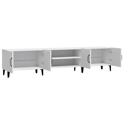 TV Cabinet White 180x31.5x40 cm Engineered Wood TV Stand Entertainment Center with Storage, Media Television Table for Living Room Bedroom