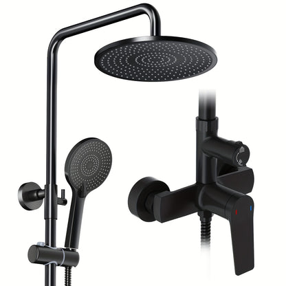 Matte Zwarte Doucheset – Regendouche – Douchekraan – Douchekop – Douche Inbouw – 25 cm Regendouche – Hoogwaardig Messing