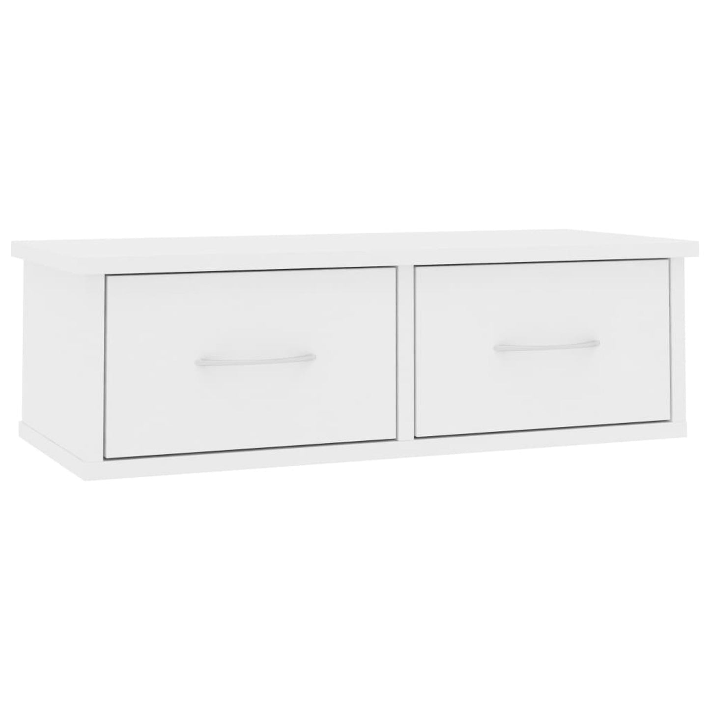 Wandplank – Boekenplank – Wandrek – Muurplank – Zwevende Plank – Incl. Lade – 60x26x18,5 cm – Wit Engineered Wood – Wandmontage