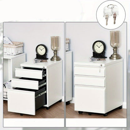 Rolkast – Rolcontainer – Ladenkast – Opbergkast – Mobiele Kast – Wit Staal – Compact 39x48x60 cm – Duurzaam en Ruimtebesparend