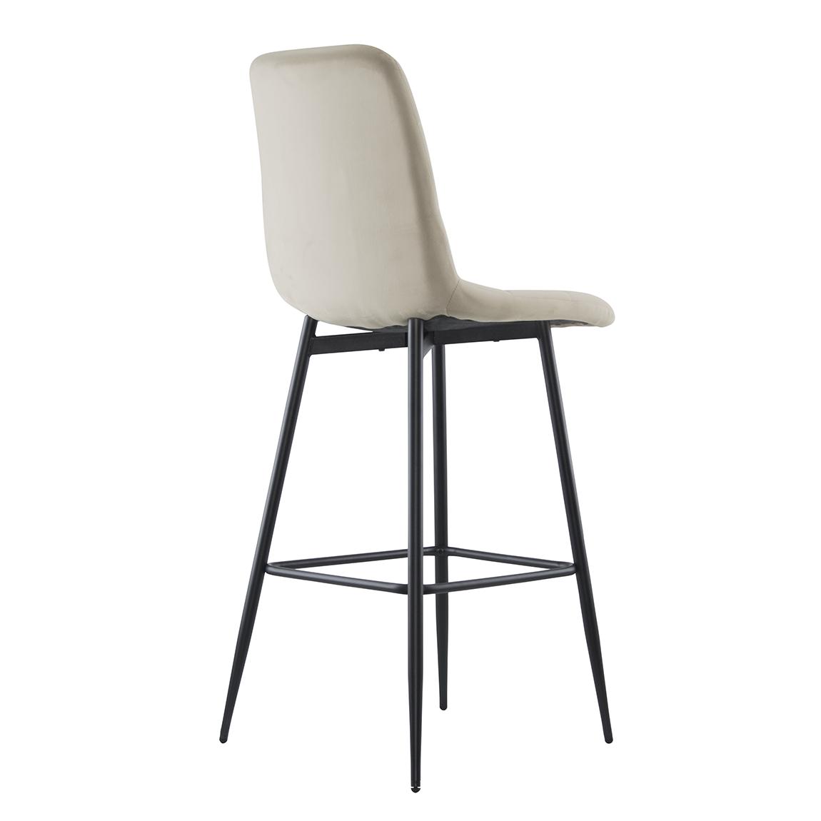 Velvet Fauteuils – Lounge Stoelen – Relax Stoelen – Leesfauteuils – Zwarte Metalen Structuur – Beige Velvet Bekleding – Ergonomische Rugleuning – Comfortabele Voetsteun