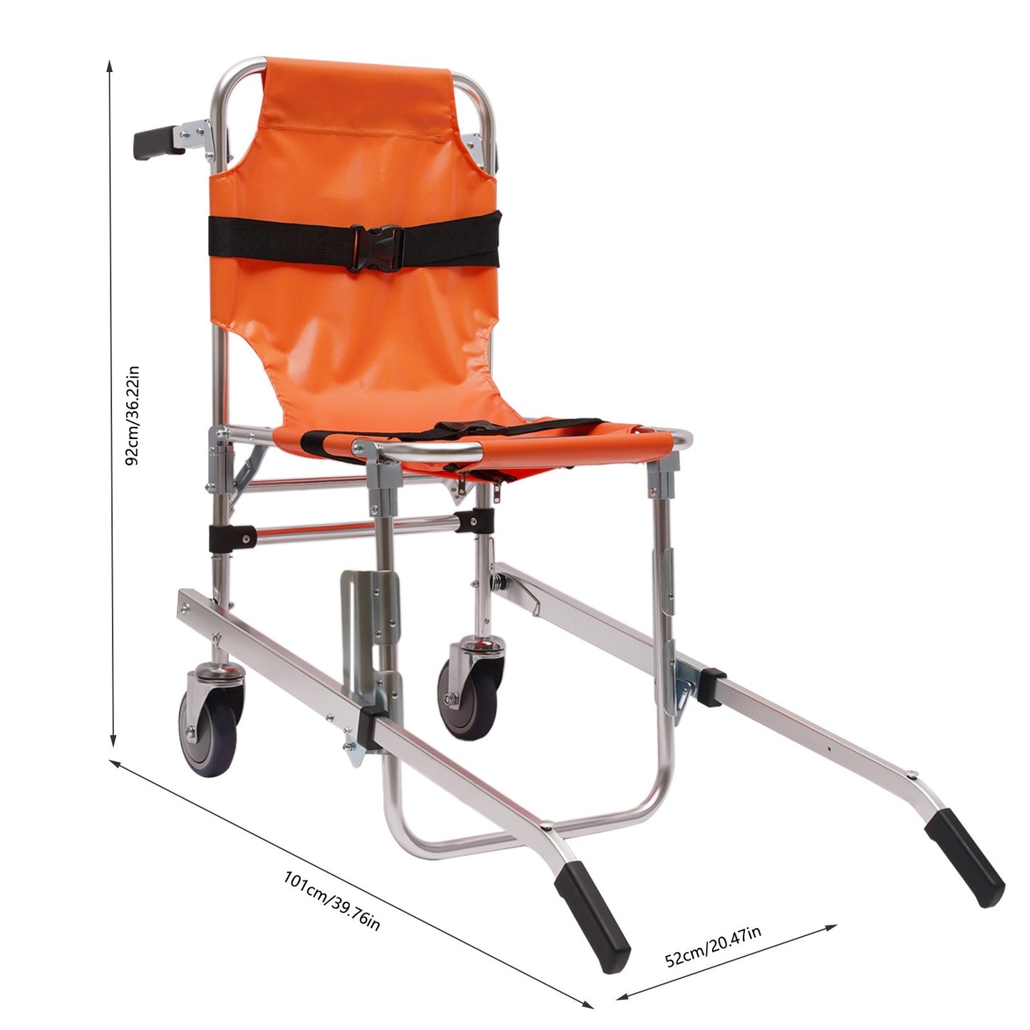 Trapliftstoel – Trapstoel – Opvouwbare Stoel – Draagbare Stoel – Noodstoel – Lichtgewicht Aluminium Frame – Nonslip Rubber Wielen & Verstelbare Handgrepen