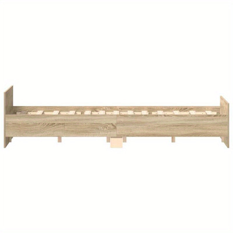 Moderne Bedombouw – Bedframe – Bedframe Met Hoofdbord – Ledikant – Slaapkamermeubelen – Sonoma Eiken – Stevig Hardhout – 150x200 cm