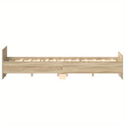 Moderne Bedombouw – Bedframe – Bedframe Met Hoofdbord – Ledikant – Slaapkamermeubelen – Sonoma Eiken – Stevig Hardhout – 150x200 cm