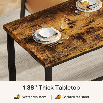 Studietafel – Bureau – Computertafel – Werkplek – Thuiswerkplek – Extra Lang 199,9 cm – Dubbele Werkruimte voor 2 Personen – Hout Zwart en Bruin