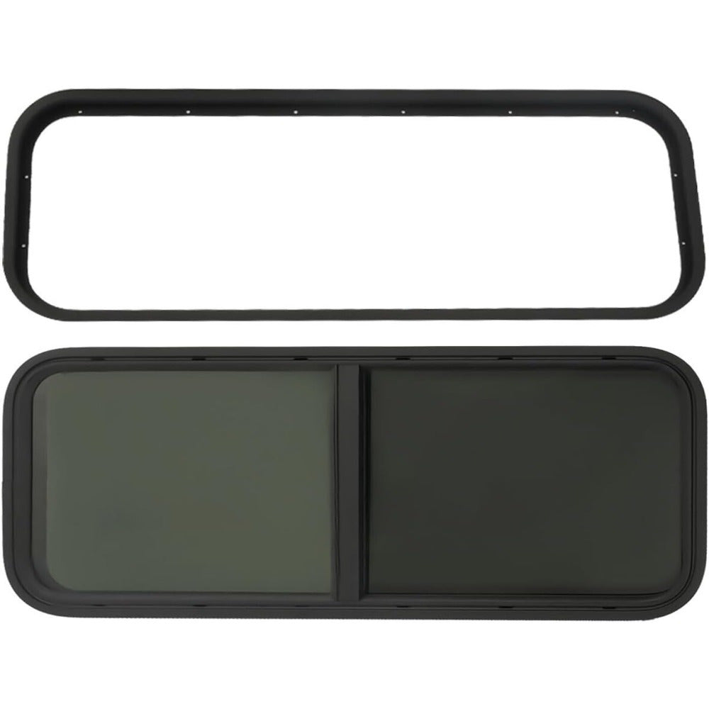 Caravanraam – Camperraam – Zijraam – Schuifraam – Venster – 900x300 mm – Getint Gehard Glas – Ingebouwd Muskietenscherm