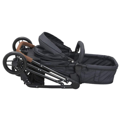 Kinderwagen – Buggy – Wandelwagen – Babywagen – 2-in-1 Kinderwagen Anthracite – Stevig Stalen Frame – Verstelbare Zit- en Ligpositie