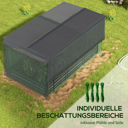 Verhoogde Plantenbak – Tuinbak – Moestuinbak – Kruidenbak – Bloemenbak – Groot Formaat 230x110x110 cm – Weerbestendig Metaal – Beschermnet Met Overkapping