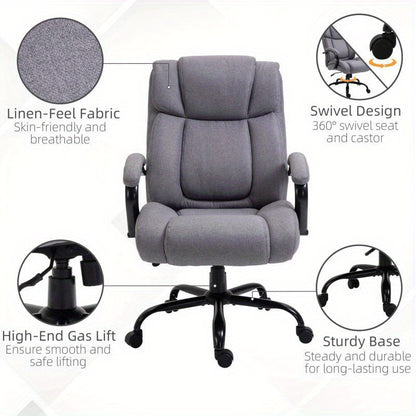 Ergonomische Bureaustoel – Comfortabele Kantoorstoel – Draaistoel – Bureaustoel Met Armleuningen – Zware Last Stoel – 220 kg Draagkracht – Aluminium Frame