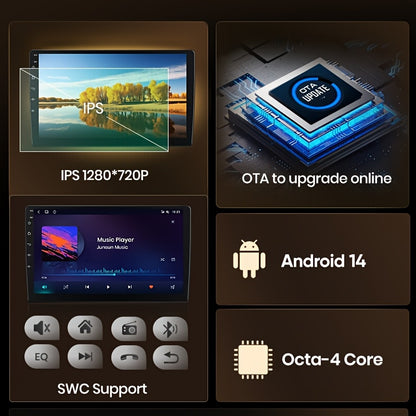 Multimedia Autoradio – 2DIN Autoradio – Auto Stereo – Touchscreen Radio – Android 13 System – 9,7 Inch Scherm – 360° Camera Ondersteuning – CarPlay Connectiviteit