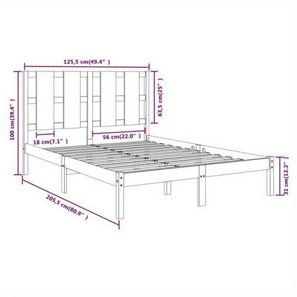 Modern Minimalist Bed Frame without Mattress - Heavy-Duty Pine Wood Platform Bed, Easy Assembly Tool-Free Setup, Fits Standard Mattresses, for Small Spaces & Contemporary Bedrooms - Durable Furniture, Clean Line Design, Space