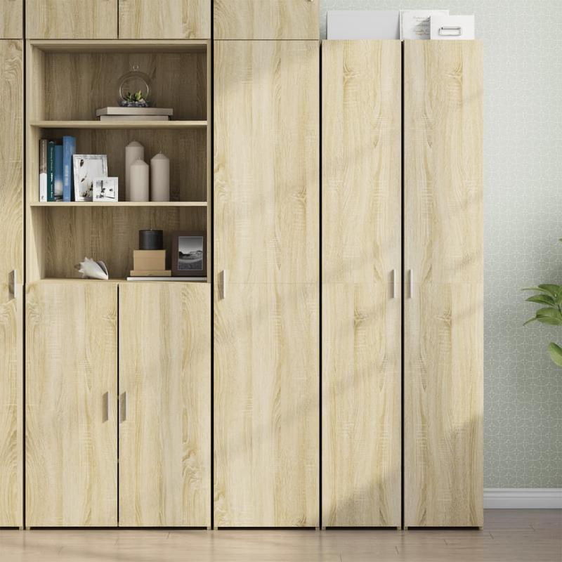 Europees Eikenkast Highboard – Kast – Dressoir – Opbergmeubel – Bergkast – Massief Hout & Kurk – 2 Laden en 2 Open Vakken – Compact 40x42,5x185 cm – Modern Minimalistisch Design