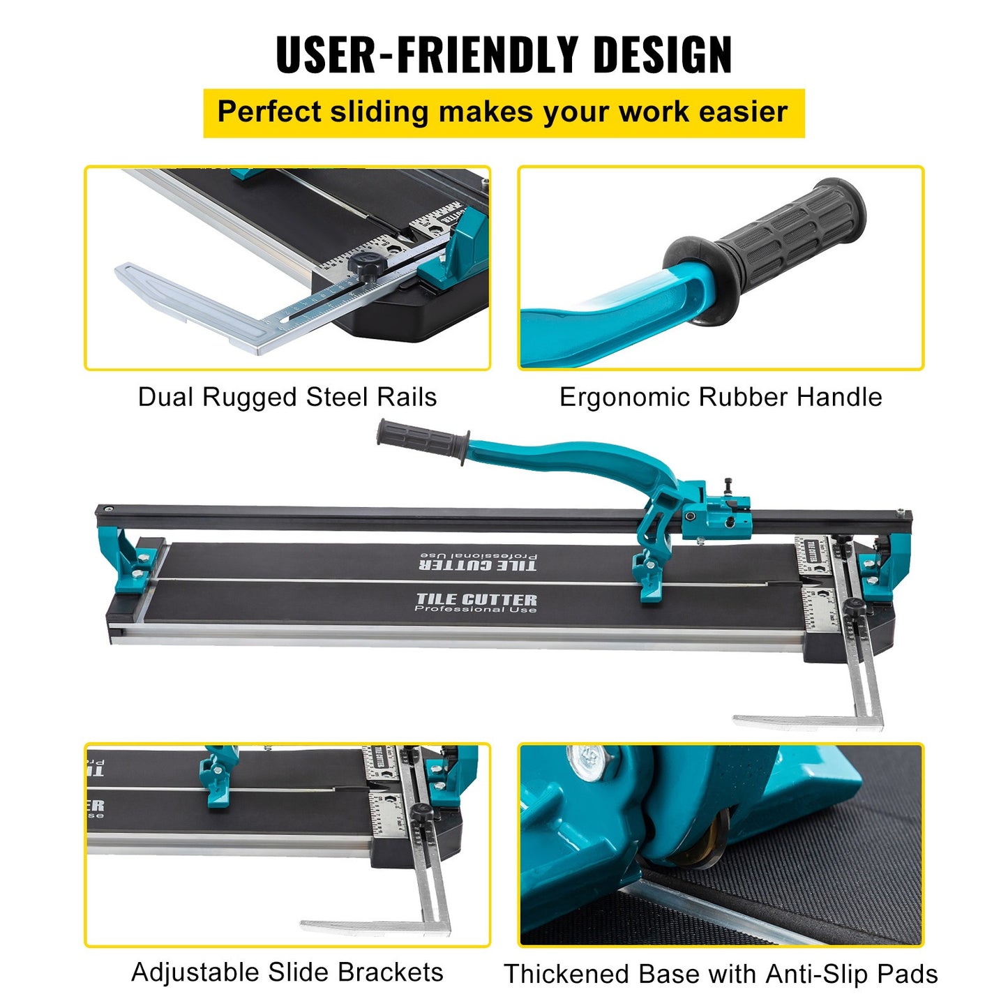 Handmatige Tegelsnijder – Tegelsnijmachine – Tegelknipper – Tegelsnijapparaat – Tegelzaag – Precise Laser Positionering – Geschikt Voor Tegels Tot 31 Inch