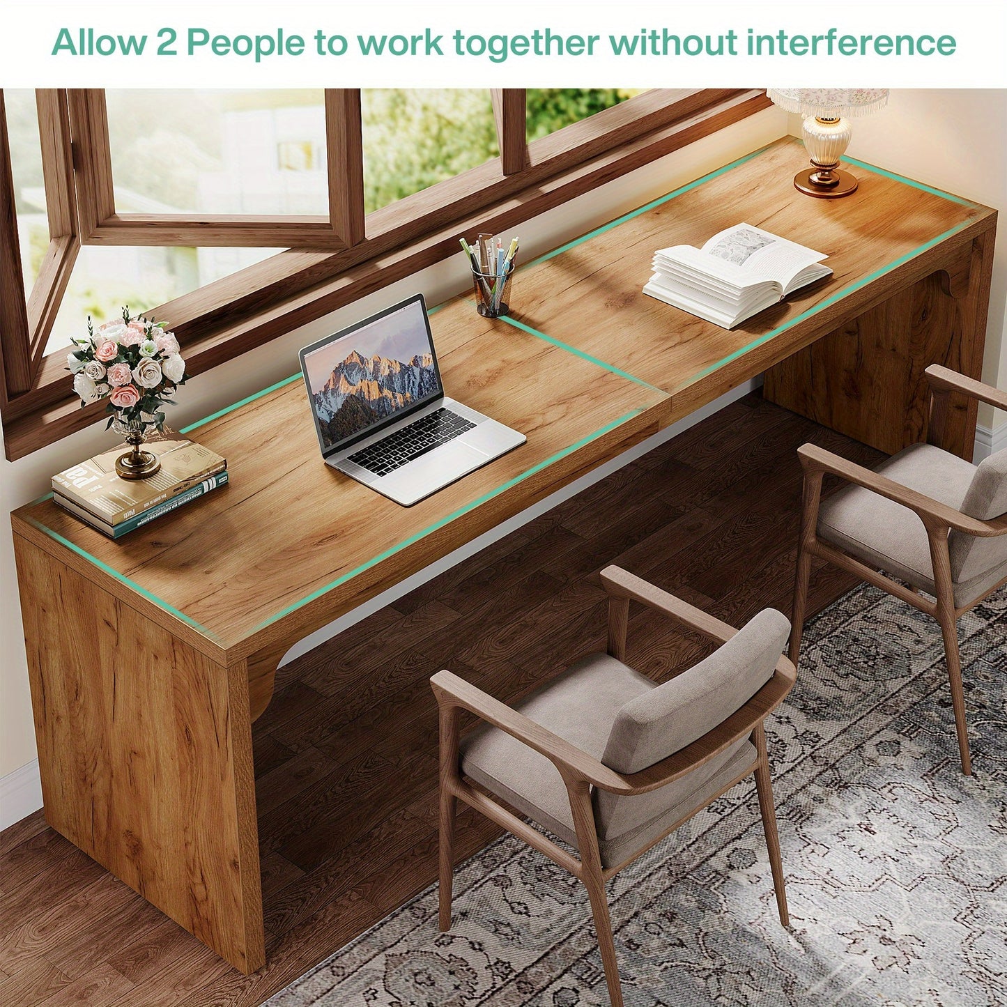 Bureau – Computertafel – Werktafel – Bureautafel – Thuiskantoormeubel – Groot Werkblad 180x59x75 cm – Met Stevig Metalen Frame en Hoogwaardig Geperst Hout