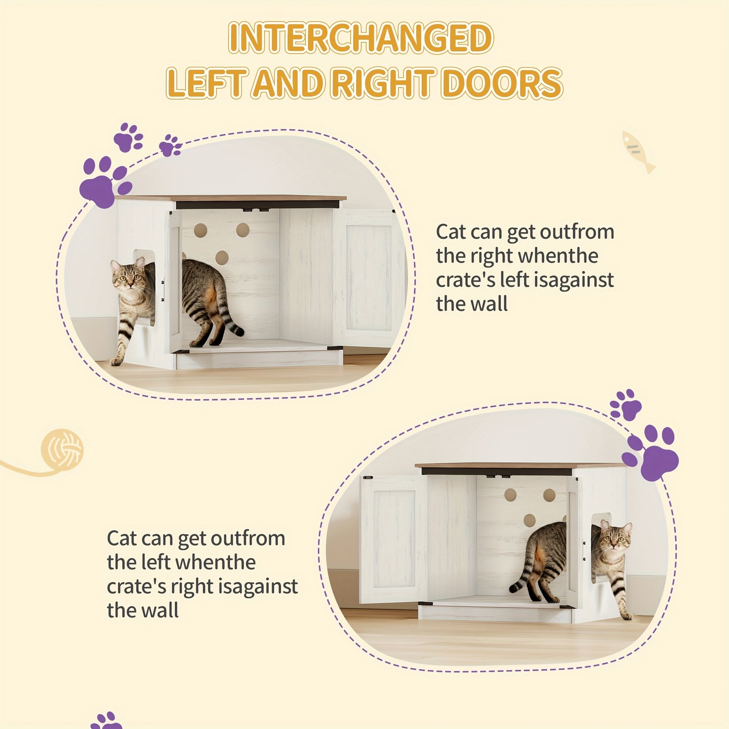 Krabpaal – Kattenkrabpaal – Kattenboom – Kattenmeubel – Kattenhuis – 173 cm Hoog – Met Kattenbakkast en Voerplek – Stevig Gelamineerd Hout & Afneembare Wasbare Kussens